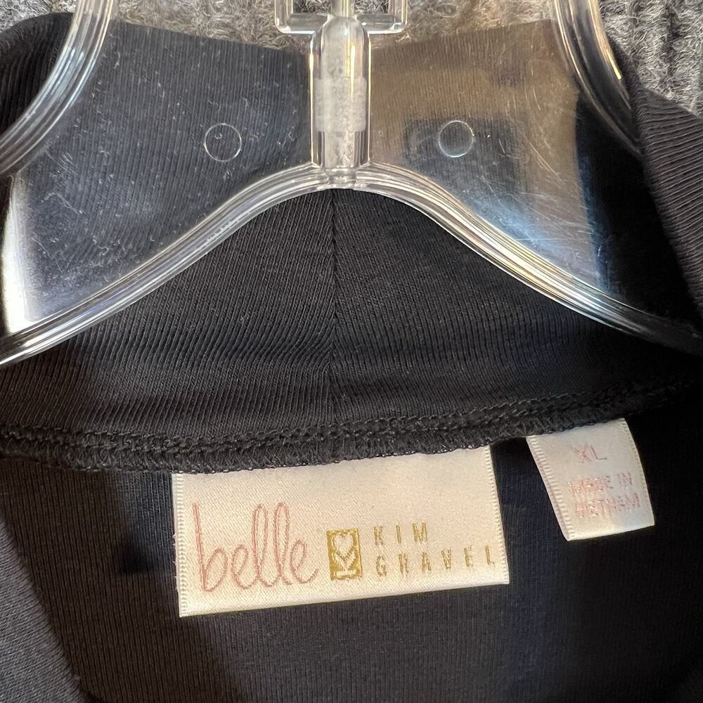 Belle by Kim Gravel TripleLuxe Micro Rib Mock Neck Top Black Womens Size XL - Picture 6 of 10